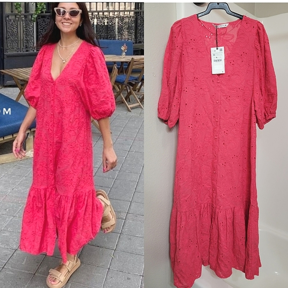 Zara embroidered dress